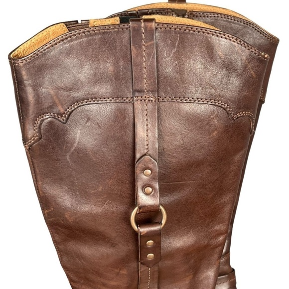 Söfft Brown Leather Tall Riding Boots Sz 9.5W – Side Buckle Detail Western Style - Picture 4 of 16